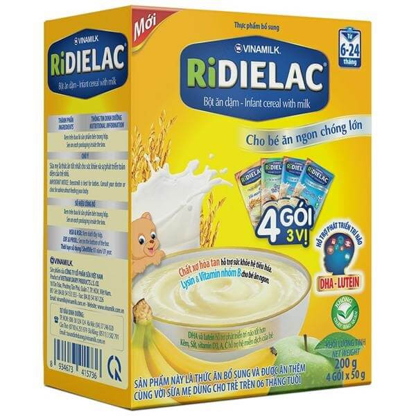 bột ăn dặm ridielac cho bé 5 tháng tuổi