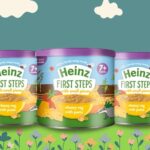 Hình ảnh các hộp bột ăn dặm Heinz Nga với nhiều hương vị khác nhau.